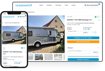 Ein Screenshot der Produktseite von caravanmarkt24.de
